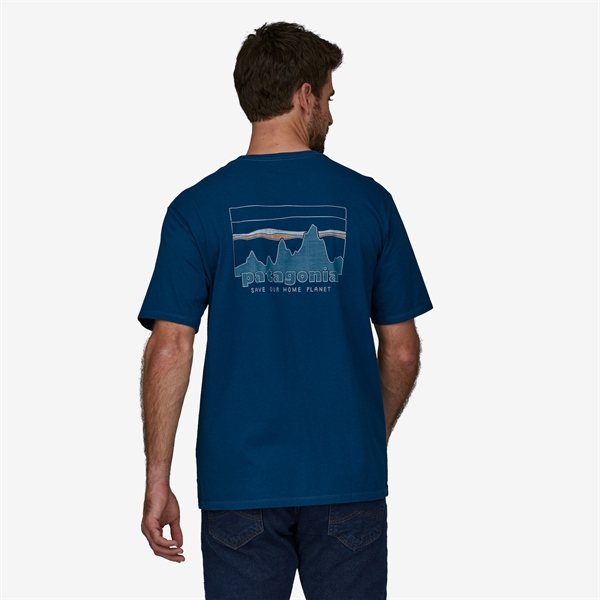 Patagonia Mens \'73 Skyline Organic T-Shirt - Sound Blue